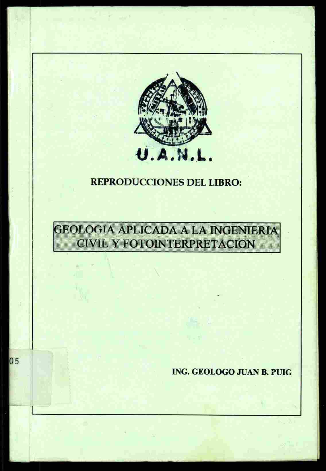 Geología Aplicada A La Ingeniería Civil Y Fotointerpretación Juan B. Puig UANL