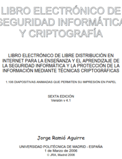 Seguridad Informática y Criptografía – Jorge Ramió Aguirre – 6ta Edición