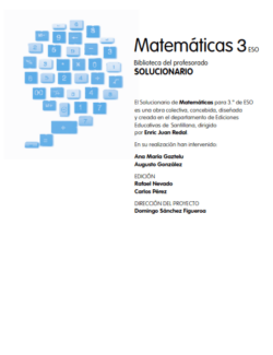 Matemáticas 3 ESO – Ana María Gaztelu, Augusto González – 1ra Edición