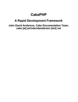CakePHP a Rapid Development Framework – John Anderson – 1st Edition