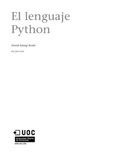 El Lenguaje Python – David Masip Rodó – 1ra Edición