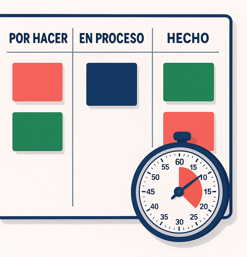 Los intervalos Pomodoro (25 min + 5 min) mejoran la concentración y reducen el estrés.