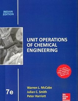 Unit Operations of Chemical Engineering – Julian C. Smith Peter Harriott – 7th Edition