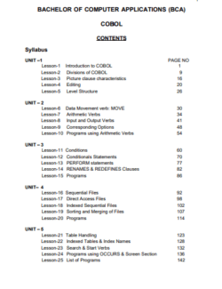 Bachelor Of Computer Applications BCA – COBOL – 1st Edition