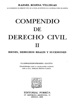 Compendio de Derecho Civil II - Rafael Rojina Villegas - 1ra Edición