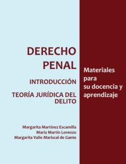 Derecho Penal: Introducción Teoría Jurídica del Delito – Margarita Martínez Escamilla, María Martín Lorenzo, Margarita Valle Mariscal de Gante – 1ra Edición