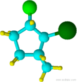 Naming Cycloalkanes 60 Molecular structure of 2-bromo-1-chloro-3-methylcyclopentane.